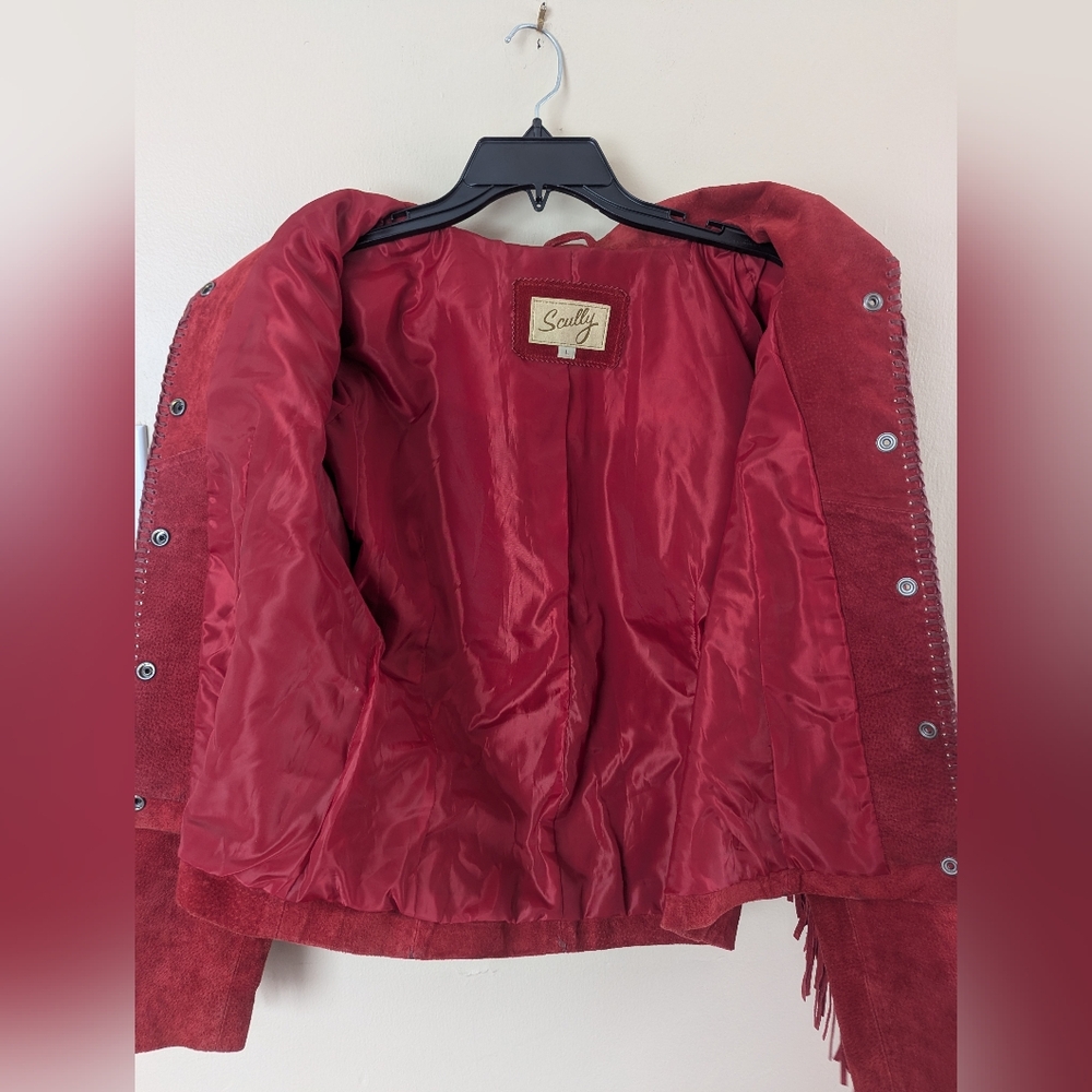 Scully Red Suede Fringe Leather Jacket (SIZE LARGE) - Picture 11 of 16